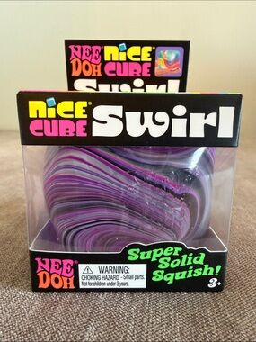 Needoh Nice Cube Swirl Super Solid Squish! - Purple, Pink